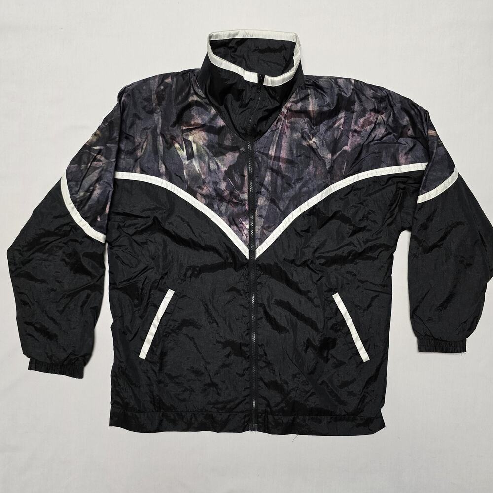 Vintage Avon Jacket Medium Abstract Windbreaker Nylon 90s Retro